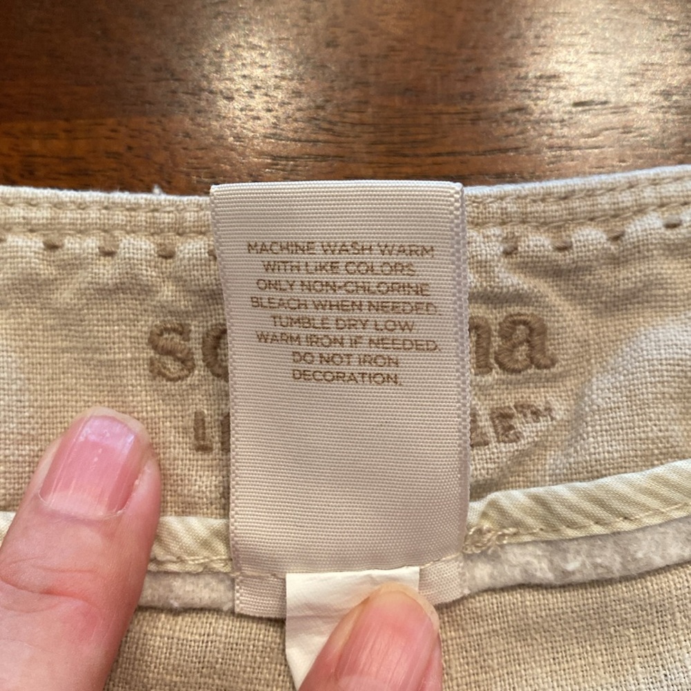 Khaki Sonoma shorts. Cotton/Linen blend. Size 8. - Picture 7 of 7